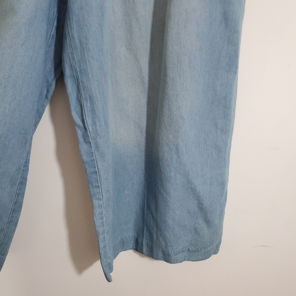 Vintage America Summer Rose Gauchi Wide Leg Crop Chambray Boho Pant NWT Small - Picture 3 of 12